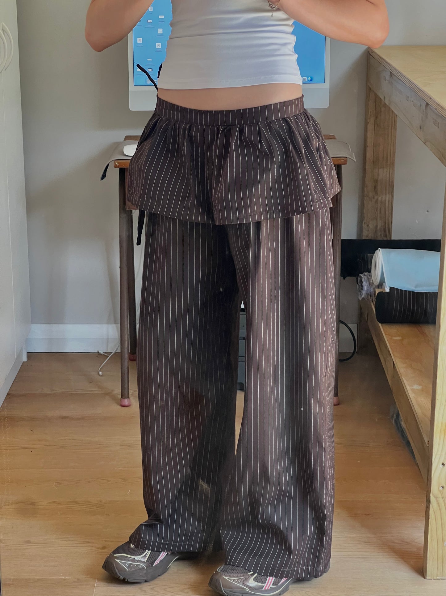 Issa Pants ~ Chocolate pinstripe