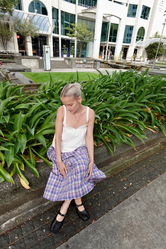 Flo Skirt ~ Lavender Tartan