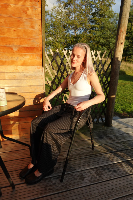 Issa pants ~ Black pinstripe