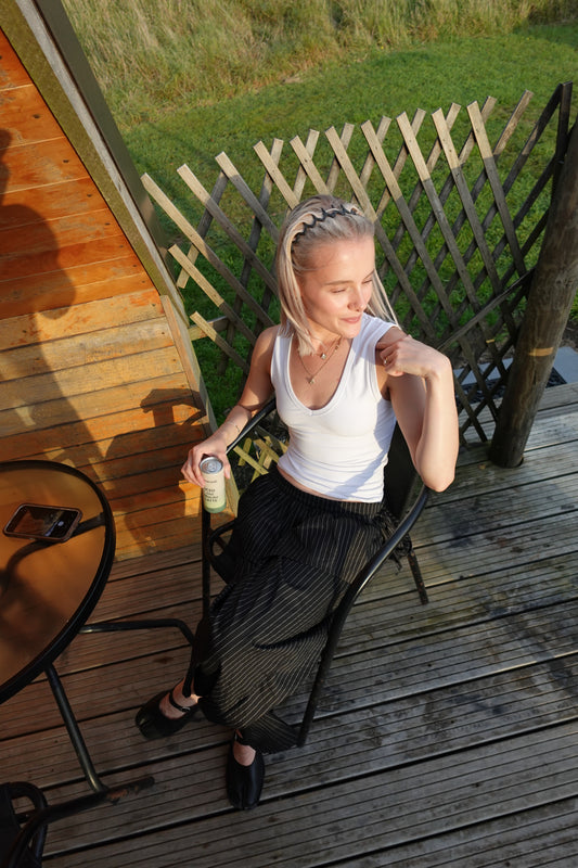 Issa pants ~ Black pinstripe