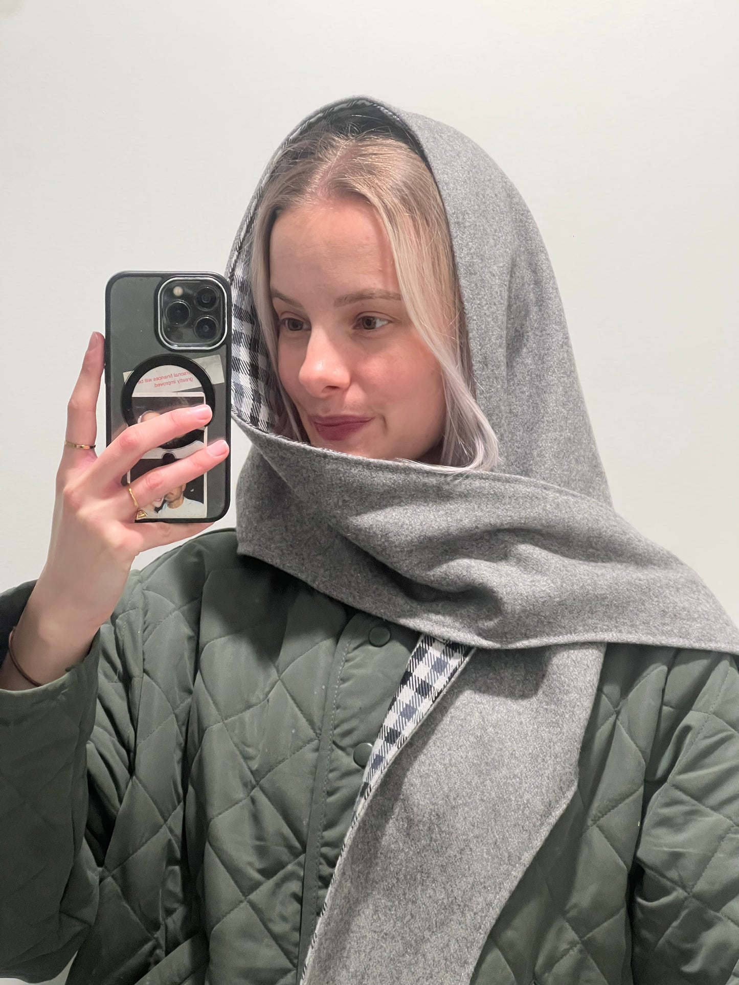 Alley Balaclava~ Grey & Gingham