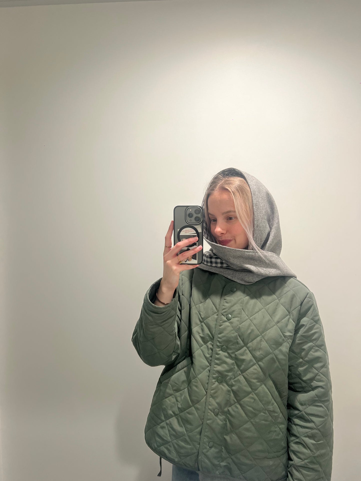 Alley Balaclava~ Grey & Gingham