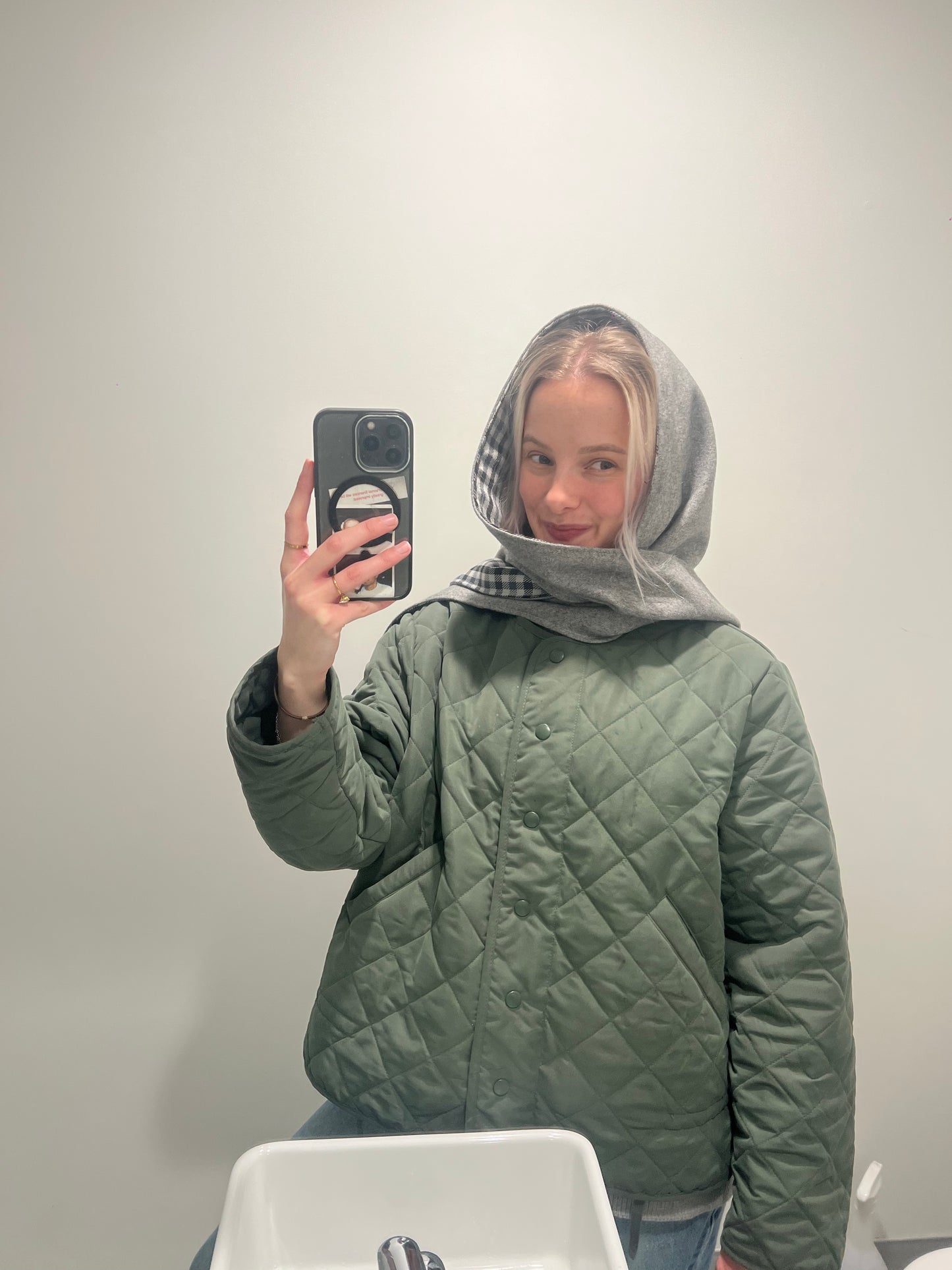 Alley Balaclava~ Grey & Gingham